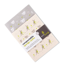 Load image into Gallery viewer, Compostable Sponge Cleaning Cloths - Wildlife Rescue (X2)

