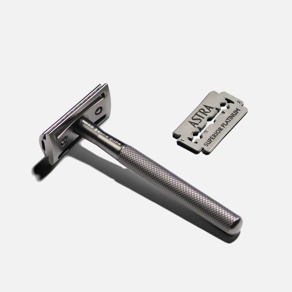 Reusable Stainless Steel Razor - 10 Blades Included