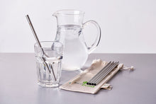 Load image into Gallery viewer, 5 Stainless Steel Smoothie Straight Drinking Straws
